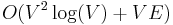 O(V^2 \log(V) + V E)