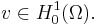 v\in H^1_0(\Omega).