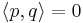 \langle p,q\rangle=0