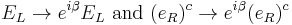 E_L\rightarrow e^{i\beta}E_L\text{ and }(e_R)^c\rightarrow  e^{i\beta}(e_R)^c