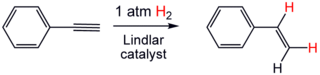 Partial hydrogenation of phenylacetylene using the Lindlar catalyst