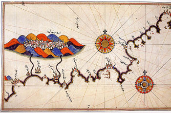 Historic map of Granada by Piri Reis