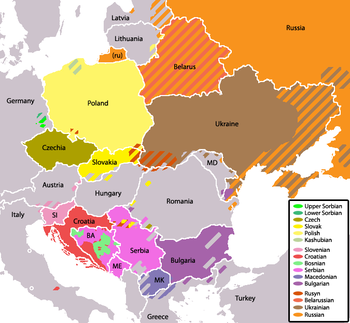 Slavic language in Europe