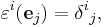 \varepsilon^i(\mathbf{e}_j) = \delta^i {}_j,