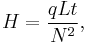 H = \frac{q L t}{N^2},