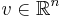 v \in \mathbb{R}^n