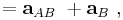 =\mathbf{a}_{AB}\ +\mathbf{a}_B\ , 