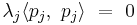 {\lambda}_j \langle p_j,\ p_j \rangle\ =\ 0