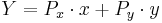 Y=P_x \cdot x + P_y \cdot y