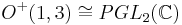 O^+(1,3) \cong PGL_2(\mathbb{C})