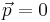 \vec{p} = 0 \,