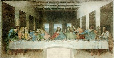 The Last Supper by Leonardo da Vinci in the Church of Santa Maria delle Grazie, Milan.