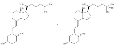 Reaction - cholecalciferol to calcidiol.png