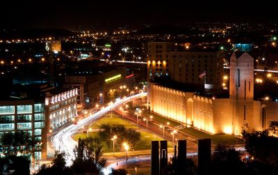 A vibrant Yerevan at dusk.