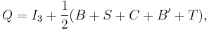 Q=I_\mathrm{3}+\frac{1}{2}(B+S+C+B^\prime+T),