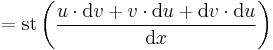 =\operatorname{st}\left(\frac{u \cdot \mathrm dv + v \cdot \mathrm du + \mathrm dv \cdot \mathrm du}{\mathrm dx}\right)