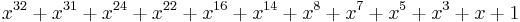 x^{32} + x^{31} + x^{24} + x^{22} + x^{16} + x^{14} + x^{8} + x^{7} + x^{5} + x^{3} + x + 1