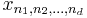 x_{n_1, n_2, \dots, n_d}