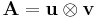 \mathbf{A}= \mathbf{u} \otimes \mathbf{v}