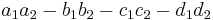 a_1a_2 - b_1b_2 - c_1c_2 - d_1d_2