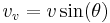 v_v = v \sin(\theta)