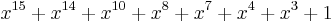 x^{15} + x^{14} + x^{10} + x^8 + x^7 + x^4 + x^3 + 1 