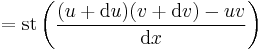 =\operatorname{st}\left(\frac{(u + \mathrm du)(v + \mathrm dv) - uv}{\mathrm dx}\right)