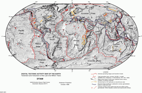 Plate tectonics map