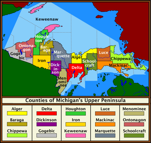 Upper Peninsula counties map.svg