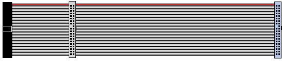 Ribbon cable with two connectors