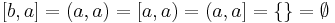 [b,a] = (a,a) = [a,a) = (a,a] = \{ \} = \emptyset