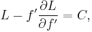 L-f'\frac{\part L}{\part f'}=C,