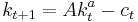 k_{t+1}=Ak^a_t - c_t