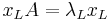 x_L A = \lambda_L x_L