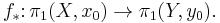 f_*\colon \pi_1(X, x_0) \to \pi_1(Y,y_0). \, 