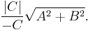 \frac{|C|}{-C}\sqrt{A^2 + B^2}.
