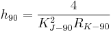 h_{90} = \frac{4}{K_{J-90}^2 R_{K-90}}