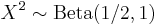 X^2 \sim {\rm Beta}(1/2,1) \ 