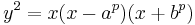 y^2=x(x-a^p)(x+b^p)