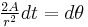 \tfrac{2A}{r^2}dt = d\theta