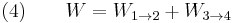  \text{(4)} \qquad  W = W_{1\to 2} + W_{3\to 4} 