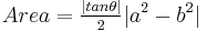 Area=\tfrac {|tan \theta |}{2}|a^{2}-b^{2}|