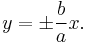 y=\pm\frac{b}{a}x.