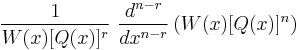 \frac{1}{W(x)[Q(x)]^r} \  \frac{d^{n-r}}{dx^{n-r}}\left(W(x)[Q(x)]^n\right)