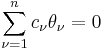 \sum_{\nu=1}^nc_\nu\theta_\nu=0