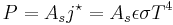 P = A_s j^{\star} = A_s \epsilon \sigma T^{4} \;