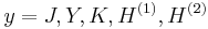 y = J, Y, K, H^{(1)}, H^{(2)}