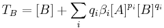 T_B=[B]+\sum_i{q_i \beta_i[A]^{p_i}[B]^{q_i}}