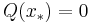 Q(x_{\ast})=0