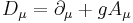 \ D_\mu = \partial_\mu + g A_\mu 